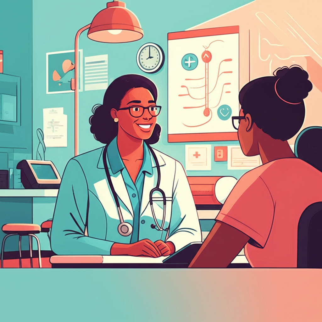 Doctor and patient illustration